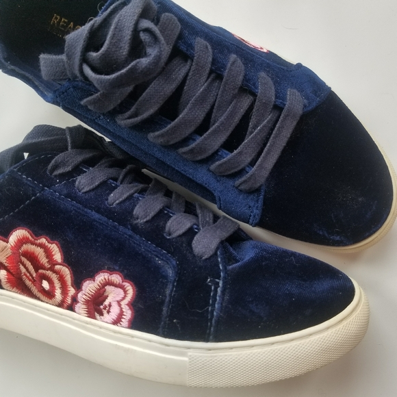 new Kenneth Cole Reaction Joey Blue Velvet Rose Shoes 9 - Picture 7 of 12
